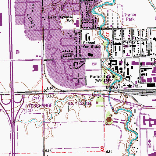 Topographic Map of Swanson Apartment Complex, ND