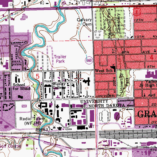 Topographic Map of Neuroscience Research Facility, ND