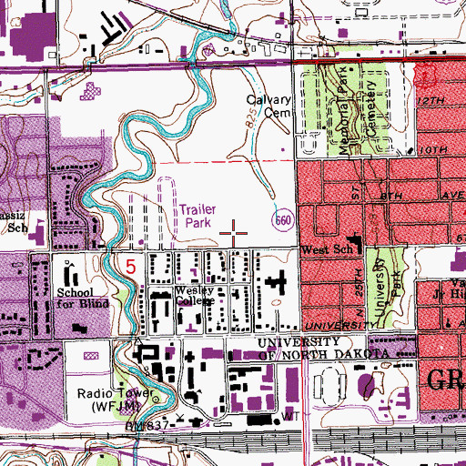 Topographic Map of Clinical Education Center, ND