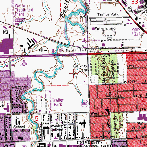 Topographic Map of Hamline Square Apartments, ND
