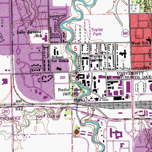 Topographic Map of Smith Hall, ND