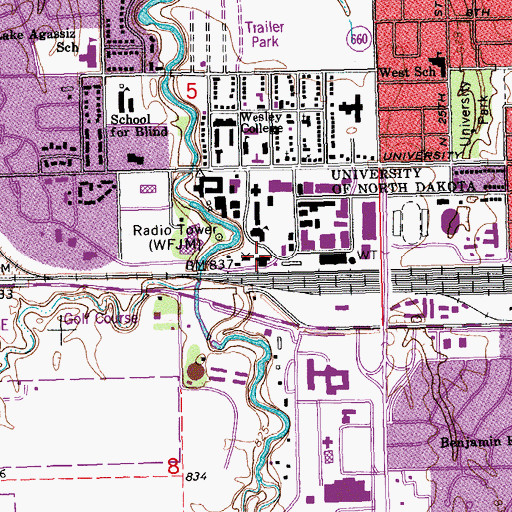 Topographic Map of Armory, ND