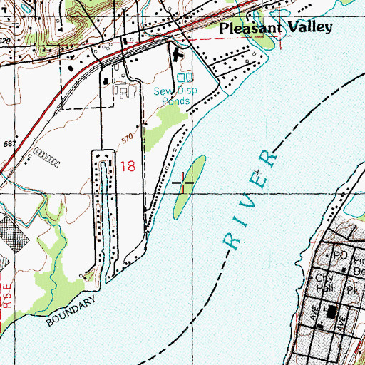 Topographic Map of Spencer Island, IA
