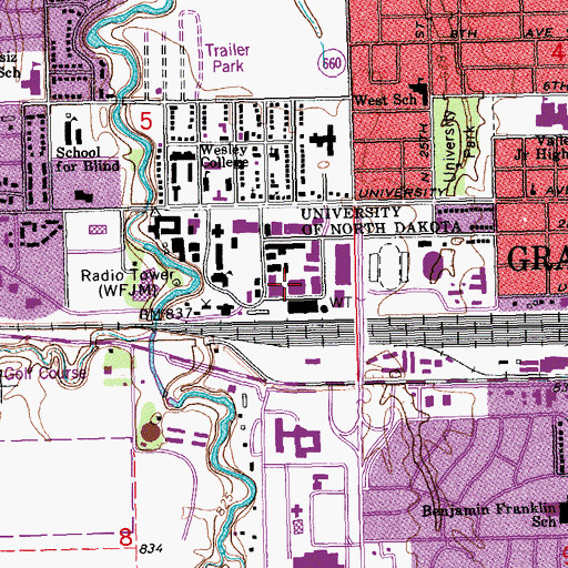 Topographic Map of Upson Hall I, ND