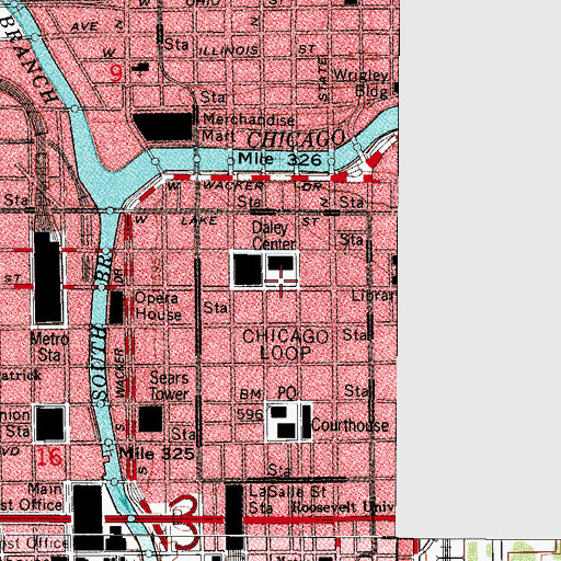Topographic Map of Daley Plaza, IL