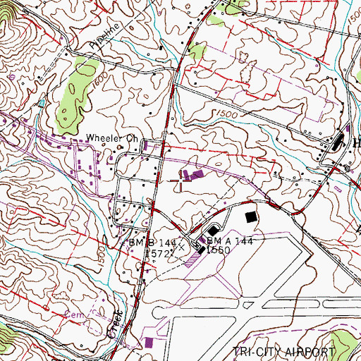 Topographic Map of Northeast State Community College, TN