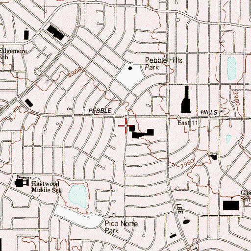 Topographic Map of El Paso Police Department - Pebble Hills Regional Command Center, TX