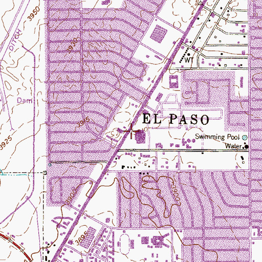 Topographic Map of El Paso Police Department - Northeast Regional Command Center, TX