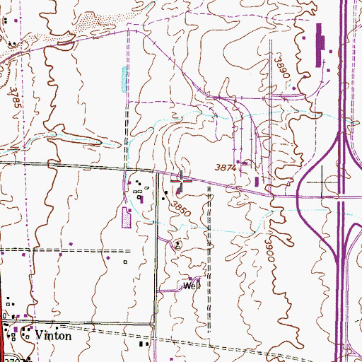 Topographic Map of El Paso County Sheriff's Office Vinton Patrol Station, TX