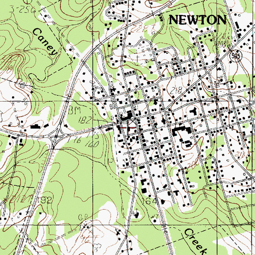 Topographic Map of Newton County Sheriff's Office, TX