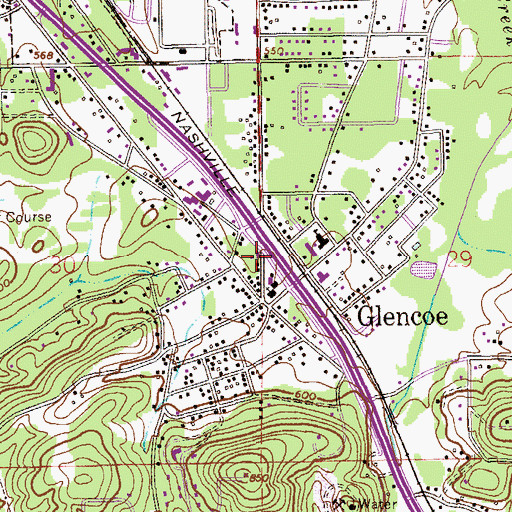 Topographic Map of Glencoe City Police Department, AL