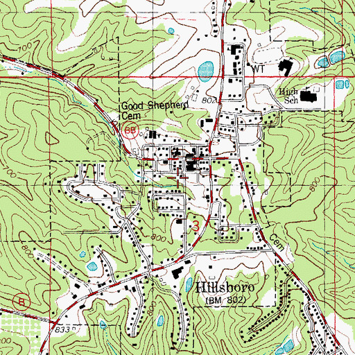 Topographic Map of Jefferson County Sheriff's Office, MO