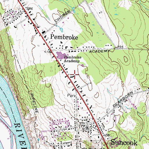 Topographic Map of Pembroke Police Department, NH