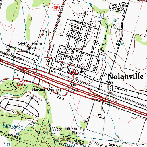Topographic Map of Nolanville City Hall, TX