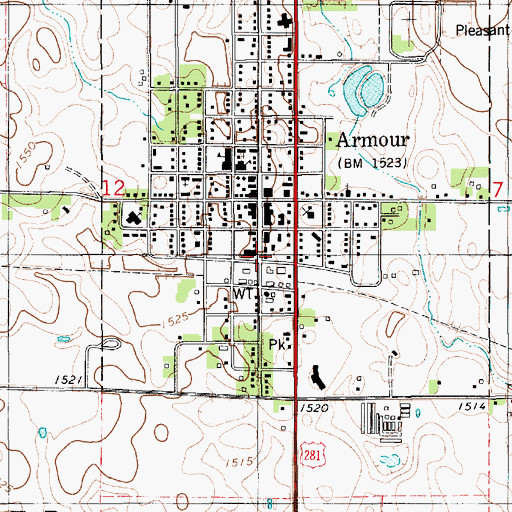 Topographic Map of Armour Police Department, SD