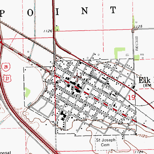 Topographic Map of Elk Point Police Department, SD