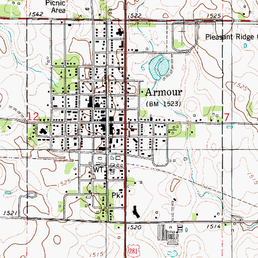 Topographic Map of Douglas County Sheriff's Office, SD