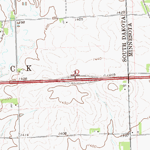 Topographic Map of South Dakota Highway Patrol - Sioux Falls Port of Entry, SD