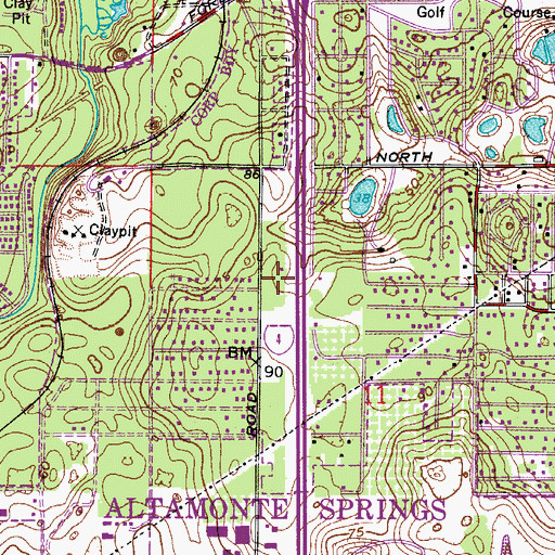 Topographic Map of Seminole County Sheriff's Office West Division, FL