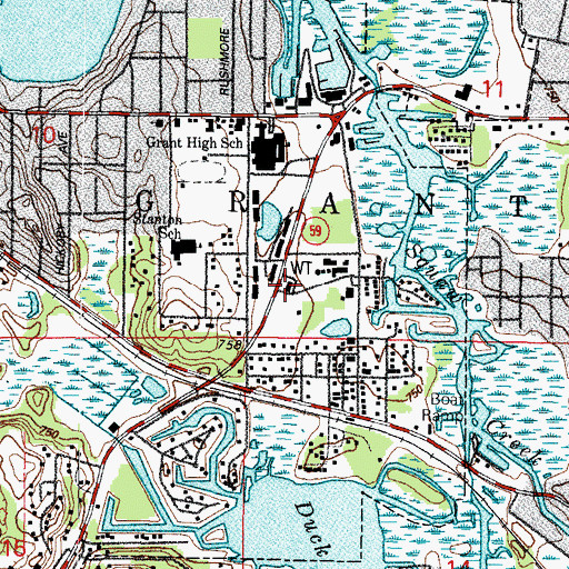 Topographic Map of Fox Lake Police Department, IL