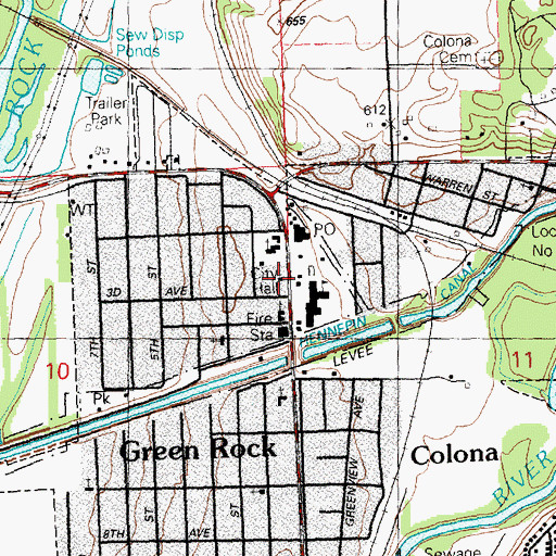 Topographic Map of Colona Police Department, IL