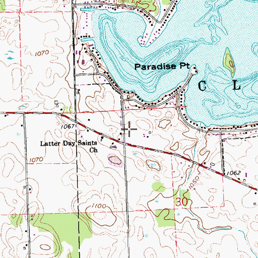 Topographic Map of Clear Lake Police Department, IN
