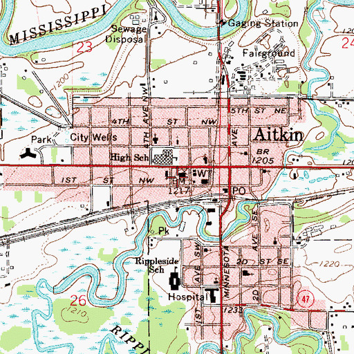 Topographic Map of Aitkin County Sheriff's Office, MN