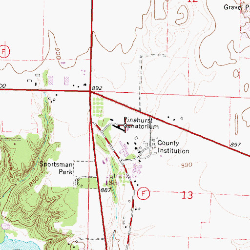Topographic Map of Rock County Sheriff's Office, WI