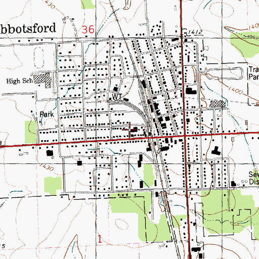 Topographic Map of Colby - Abbotsford Police Department, WI
