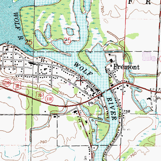 Topographic Map of Fremont Police Department, WI