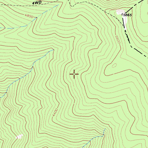 Topographic Map of Orleans Mountain Lookout, CA