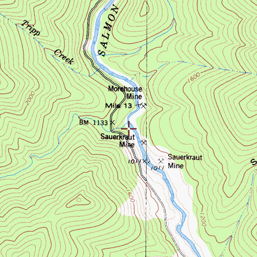 Topographic Map of Red Cap Ranch, CA