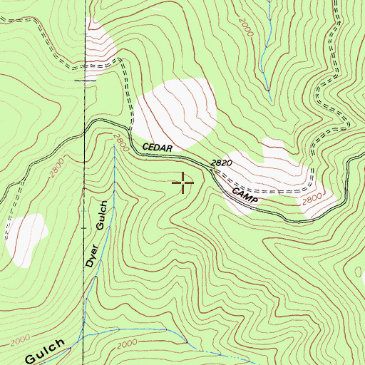 Topographic Map of Dyer Place, CA