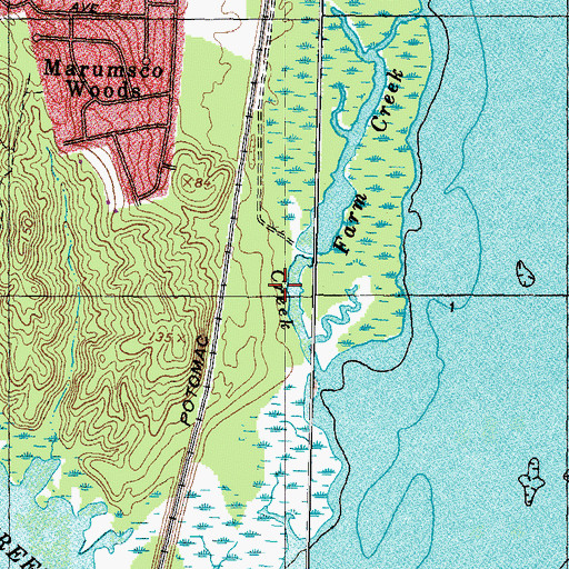Topographic Map of Featherstone National Wildlife Refuge, VA
