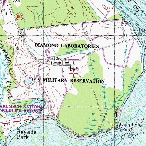 Topographic Map of Occoquan Bay National Wildlife Refuge, VA