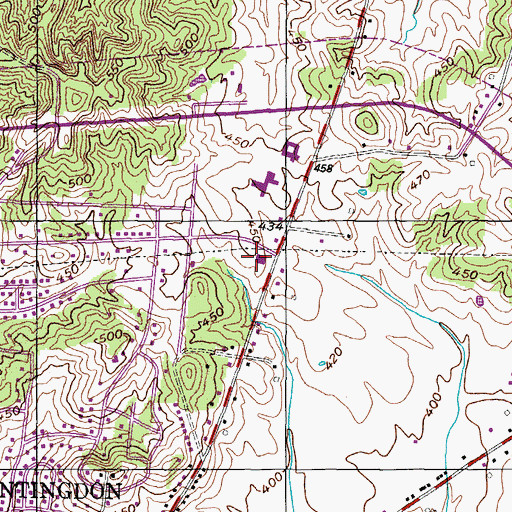 Topographic Map of Huntingdon Post Office, TN