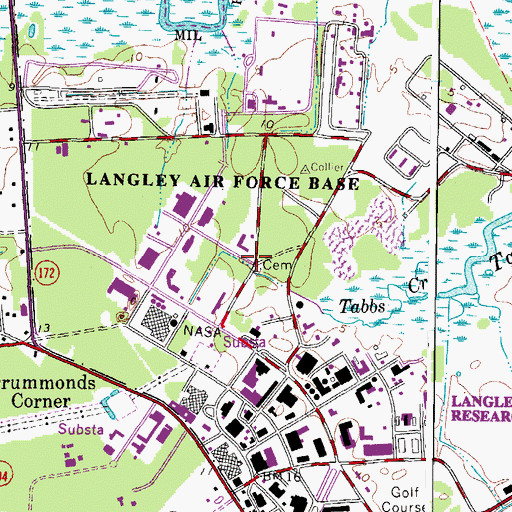 Topographic Map of Langley Research Center, VA
