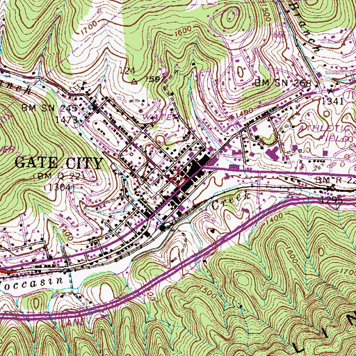 Topographic Map of Scott County Sheriff's Office, VA
