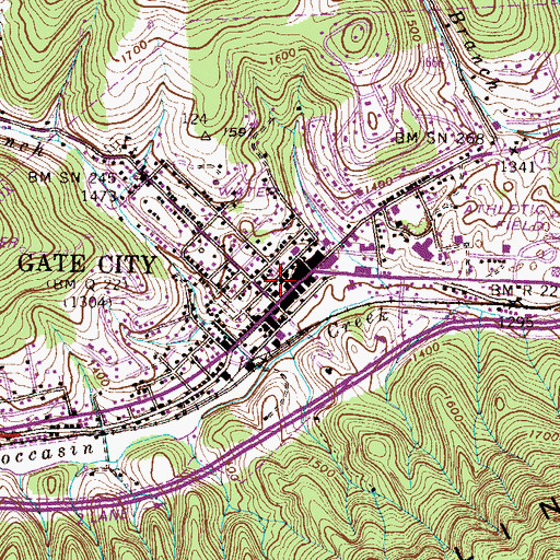 Topographic Map of Scott County Jail, VA