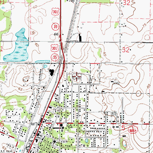 Topographic Map of Greenwood Cemetery, FL