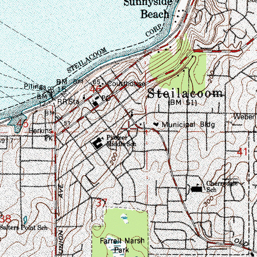 Topographic Map of Steilacoom Fire Department, WA