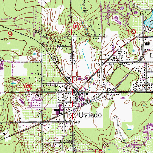 Topographic Map of Oviedo Station Post Office, FL