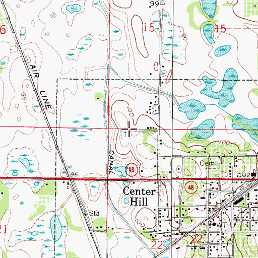 Topographic Map of Beville Family Cemetery, FL