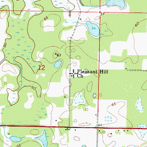 Topographic Map of Pleasant Hill Cemetery, FL
