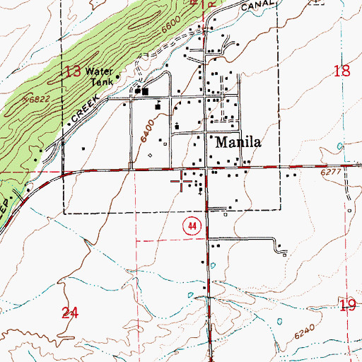Topographic Map of United States Forest Service Fire Station - Manila Office, UT