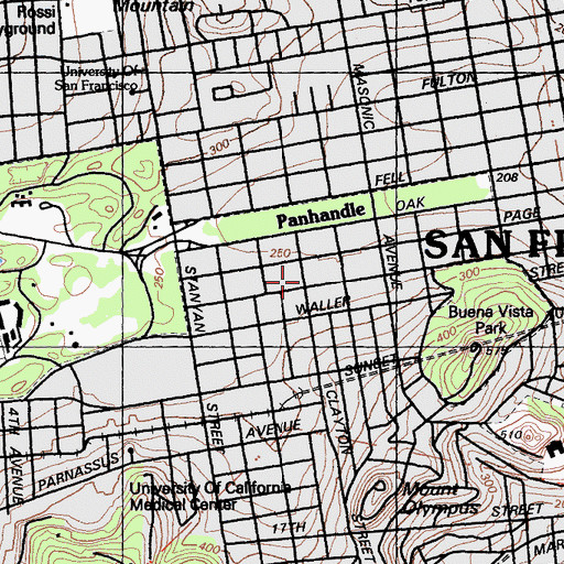 Topographic Map of Clayton Street Post Office, CA