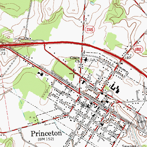 Topographic Map of Princeton Police Department, NC