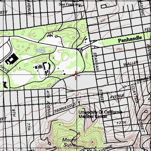 Topographic Map of San Francisco Police Department Park Station, CA