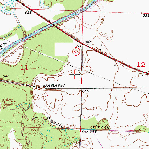 Topographic Map of Eisberg Farms Airport, MO