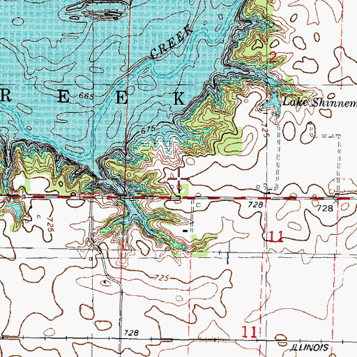 Topographic Map of Sugar Hollow RLA Airport, IL